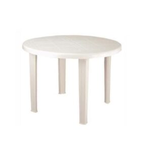 Mesa plástica VOSS Antillas redonda blanca