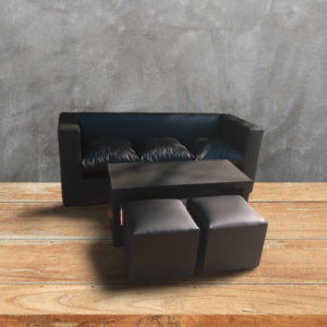 Juego de Living Cubo 3 cuerpos + mesa y 2 puffs