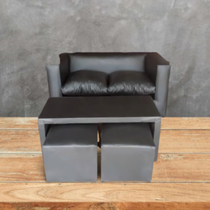 Juego de Living Cubo 2 cuerpos + mesa y 2 puffs