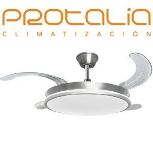 Ventilador de Techo PROTALIA retractil plata c/control led