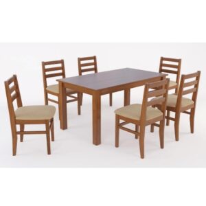 Juego de comedor ADM Mesa Pacífico 150x90 - Sillas Atlántico tapizadas