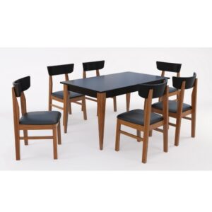 Juego de comedor ADM Mesa Mediterránea 150x90 - Sillas Mediterránea curva tapizadas